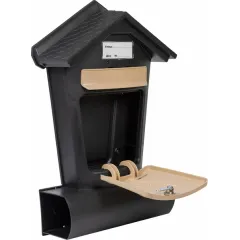 Ящик почтовый ЭЛИТ черный с бежевым (14055)