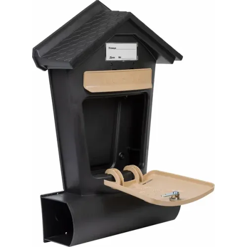 Ящик почтовый ЭЛИТ черный с бежевым (14055)