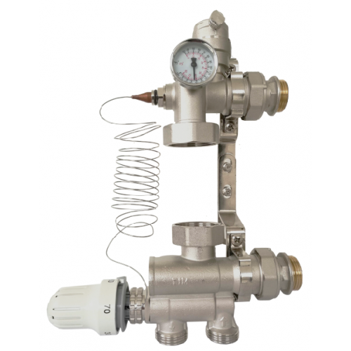 Смесительный узел для теплого пола TIM разборный 130мм нижняя подводка JH-1036