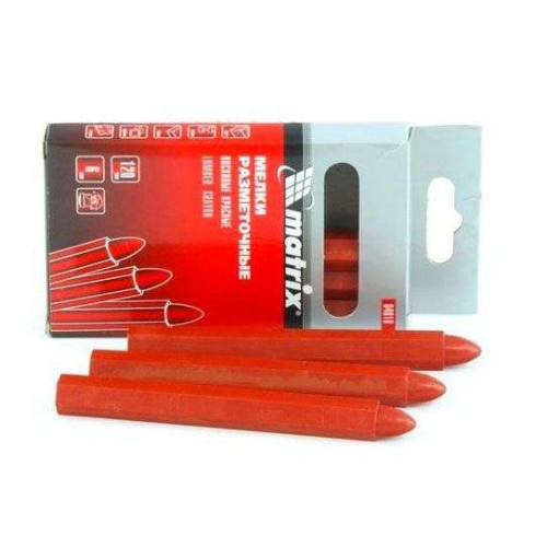 Мелки восковые MATRIX красные, 120 мм, 6 шт (84818)