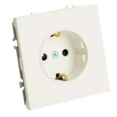 Розетка 2P+Е ЭМИЛИ шторки белый RST16-5110-01