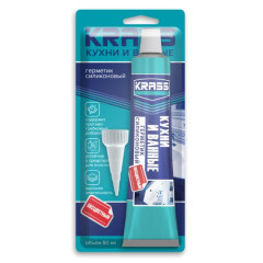 Герметик силиконовый KRASS для кухни и ванной бесцветный 80мл