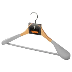 Вешалка-плечики Leonord деревянная, флокированная 45см светлое дерево (107884)