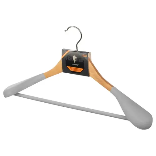 Вешалка-плечики Leonord деревянная, флокированная 45см светлое дерево (107884)