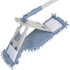 Швабра плоская 130х43х13 см серо-голубая Марья Искусница, телескопическая ручка HD1009A-17-4021-427 (350114)