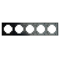 Рамка 5-пост Катрин стекло черный матовый GFR00-7005-05М