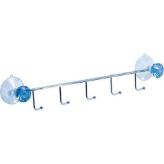 Вешалка РЫЖИЙ КОТ с 5-мя крючками, на присосках бриллиант, нерж. сталь, W2024E, 311459