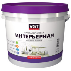 Краска в/д VGT 2180 акрил. Интерьерная Влагостойкая Белоснежная 7кг