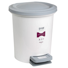 Ведро для мусора Vogue 6л, с крышк,педалью h=27см белый SV4046 (623171)