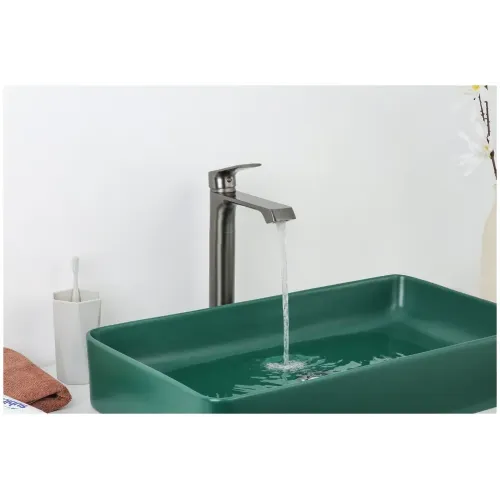 Смеситель для умывальника FRAP F1071-29 ф 35 оружейная сталь, высокий