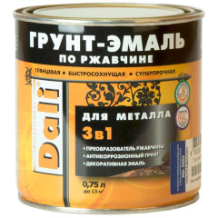 Грунт-эмаль DALI по ржавчине 3 в 1 гладкая RAL 5005 сигнальный синий 0,75л