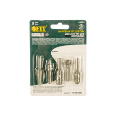 Шарошки абразивные FIT по дереву, 5 шт (36455)