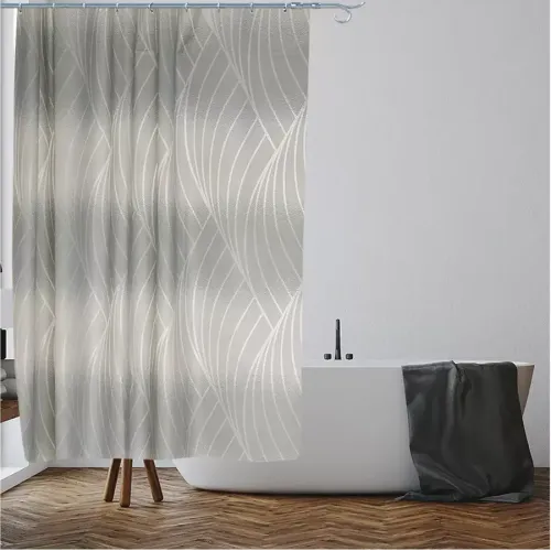 Шторка для ванной PERFECTO LINEA Secret 180x180cм 12 колец, жемчужная