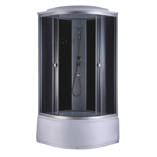 Душевая кабина ДАНА 90х90х215см выс. поддон, чёрное заднее стекло, 718 В (3кор.)