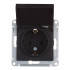 Розетка 2P+E AtlasDesign IP20 карбон шторки, крышка SchE ATN001046