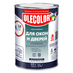 Эмаль для окон и дверей OLECOLOR супер белая (0,9 кг)