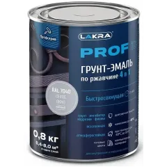 Грунт-эмаль Лакра PROF IT по ржавчине 4 в 1 быстросохнущая Серое окно, RAL 7040  0,8 кг
