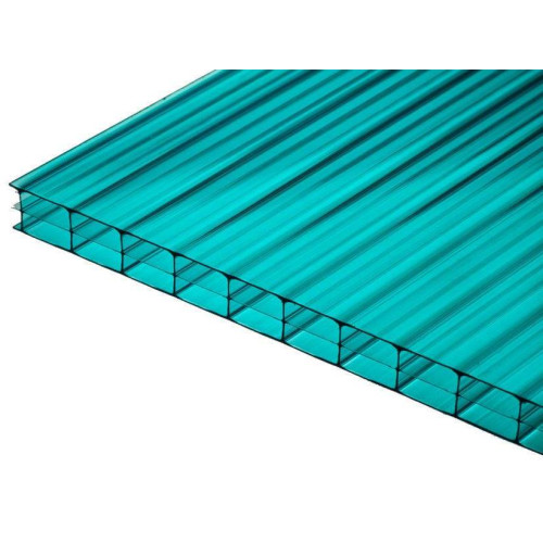 Поликарбонат  сотовый 10мм бирюза 12*2,1м (10лет) Продаётся КРАТНО 3м!!!
