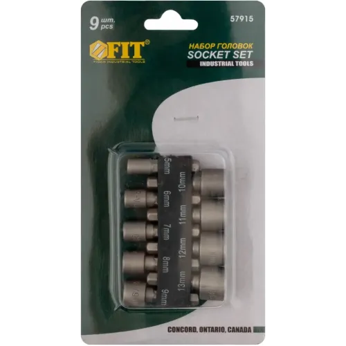 Набор головок FIT д/шурупов и болтов 5-13мм (57915)