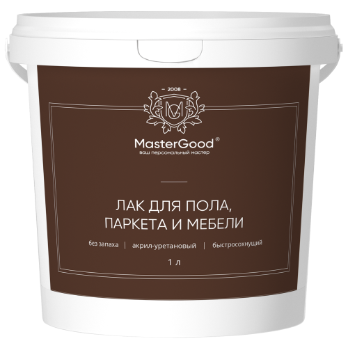 Лак MASTERGOOD для мебели и паркета акрил-уретановый глянцевый 1л