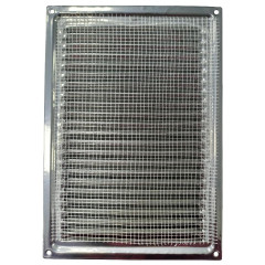 Решетка металлическая с сеткой 170*240ВР серебро