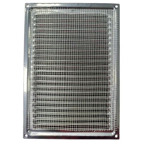 Решетка металлическая с сеткой 170*240ВР серебро