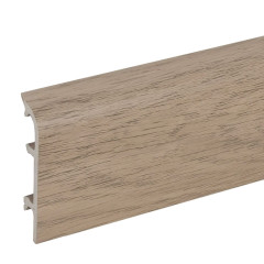 Плинтус вспененный КлассикСофт с кабельканалом 80мм 2,2м / Дуб мокка 204