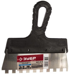 Шпатель ЗУБР зуб. нерж. 200мм/10мм (10078-20-10)