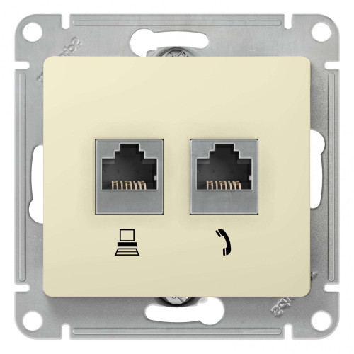 Розетка PC+TF GLOSSA бежевый GSL000285 (458676)