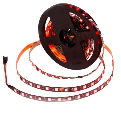 Светодиодная лента 24V APEYRON 14,4W/m 60Led/m IP20 RGB 5м чер б/п+Лента св/д адрес+пульт 10-94