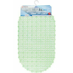 Коврик для ванной 660х370мм PERFECTO LINEA овал, зеленый