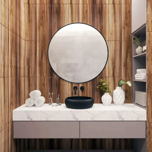 Умывальник накладной EVA GOLD A544CDGRM круглый, без перелива, серый матовый 42х42х12,5см