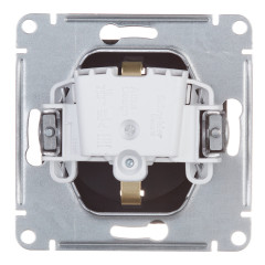 Розетка 2P+E AtlasDesign IP20 карбон шторки, крышка SchE ATN001046