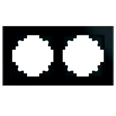 Рамка 2-пост Катрин стекло черный GFR00-7002-05