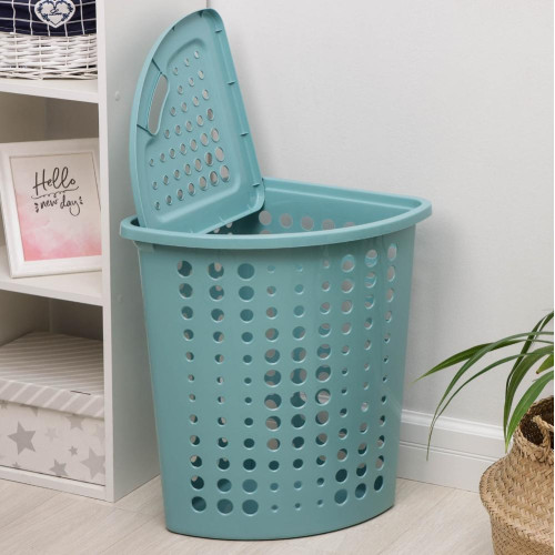 Корзина для белья 45 л угловая «Молетта», бирюзовая (5365584)