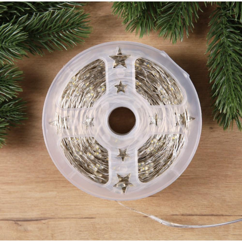 Гирлянда LUAZON LIGHTING Роса 200м серебристая нить, 2000 LED свечение теплое белое 36В (10547399)