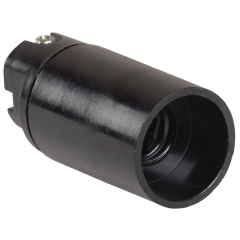 Патрон Е14 карболитовый подвесной гладкий чёрный IEK EPK20-04-01-K01 (627113)