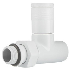 Набор дизайн-вентилей ROYAL THERMO Piano, прямой (белый) ф 1/2