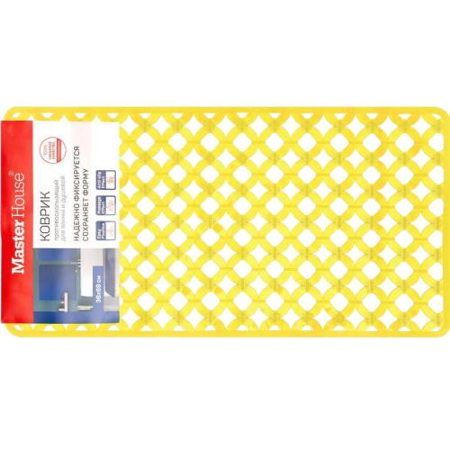 Коврик для ванной на присосках 690х360мм MasterHouse Майорка жёлтый (75175)