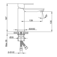 Смеситель для умывальника FRAP F10202-6 чёрный
