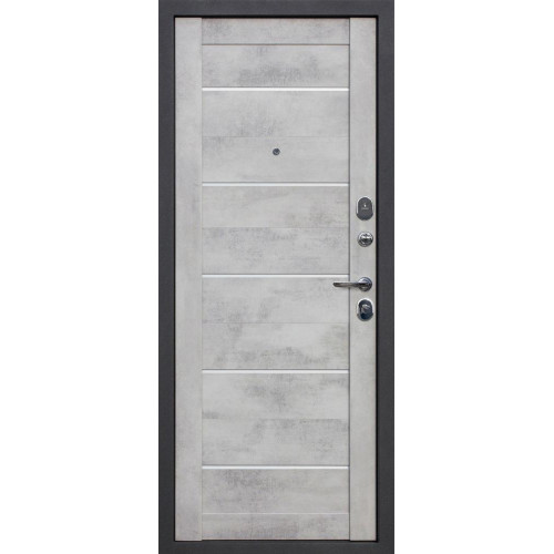 Дверь метал. 7,5 см Гарда Серебро/Бетон снежный Царга (2050*860, Правая)