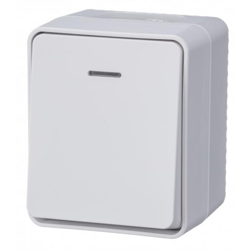 Выключатель О/У 1-кл AtlasDesign Profi54 IP54 10AX с подсветкой бел. SchE ATN540113