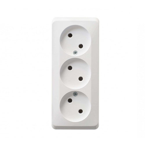 Розетка О/У 3-ая 2P ЭТЮД белый PA16-009B (638428)