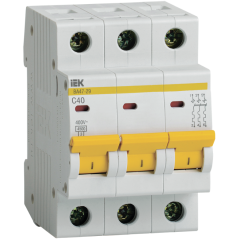 Выключатель автоматический 3-пол. 40A C 4,5кА ВА47-29 IEK MVA20-3-040-C (51048)