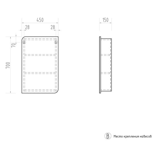 Шкаф с зеркалом VIGO 45 