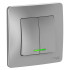 Выключатель 2-кл BLANCA 10А с подсветкой алюм. SchE BLNVS010513