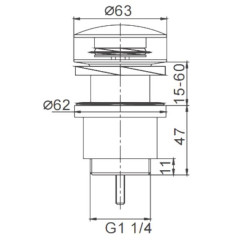 Донный клапан для раковины FRAP F62-9 оружейная сталь