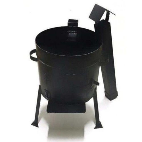 Печь для казана с дверцей и дымоходом, 16л (41см)