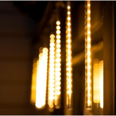 Гирлянда «Сосульки» 2.5х0.3 м, IP65, прозрачная нить, 192 LED, свечение теплое белое с эффектом стекания, 12 В