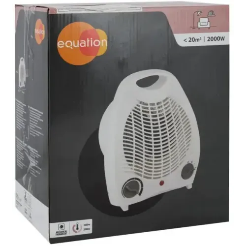 Тепловентилятор EQUATION 2кВт, механич., спирал, белый
